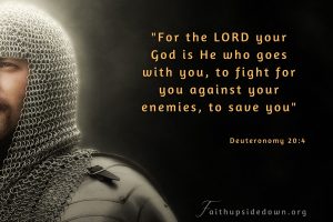 soldier in chain mail armor and the verse from Deuteronomy 20_4