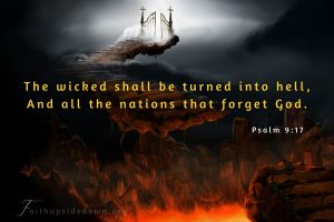 picture of heaven and hell with scripture verse psalm 9:17