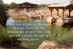 wilderness baptizing pool with scripture verse Acts_2_38