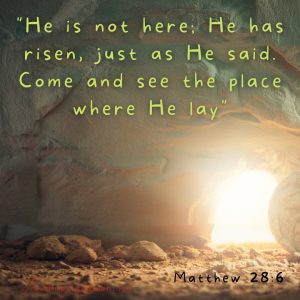 The empty tomb and the Scripture verse Matthew 28:6