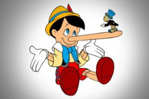 Pinocchio telling a lie